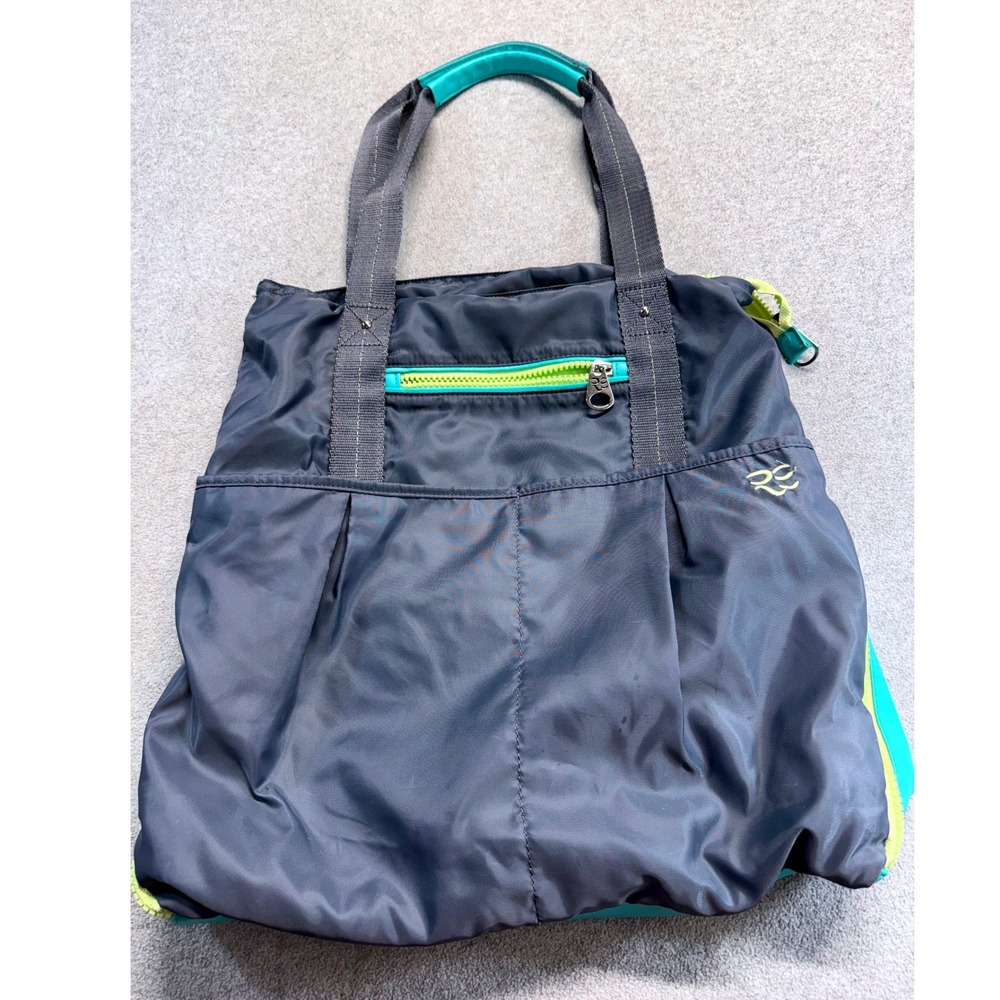 Rare Earth by Stone Mountain USA Nylon‎ Tote Bag Navy Blue Lime Green Travel
